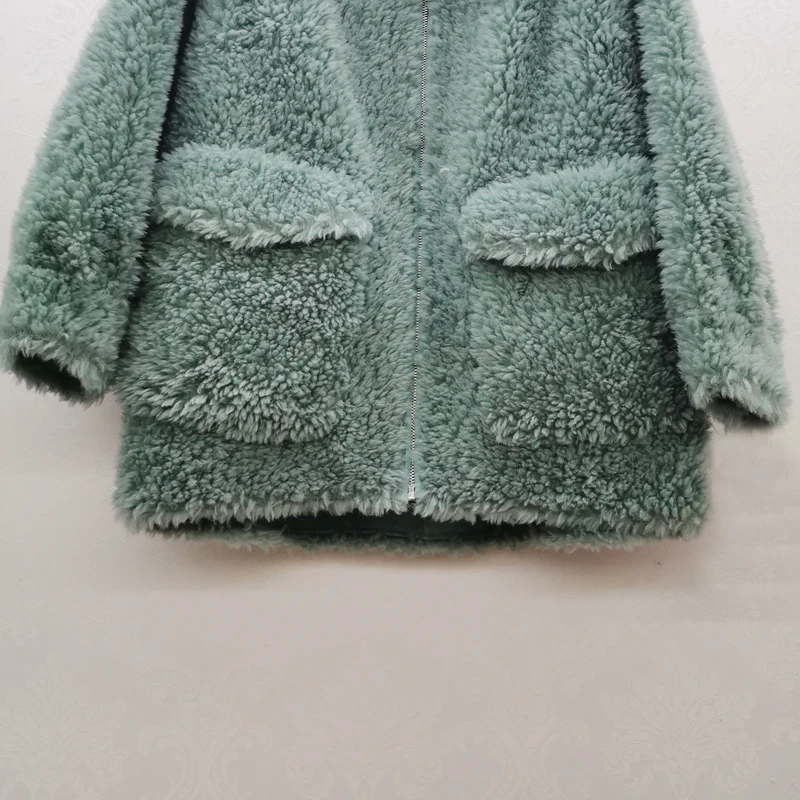 Новинка модная женская куртка Тедди зимняя теплая из натуральной овечьей шкуры