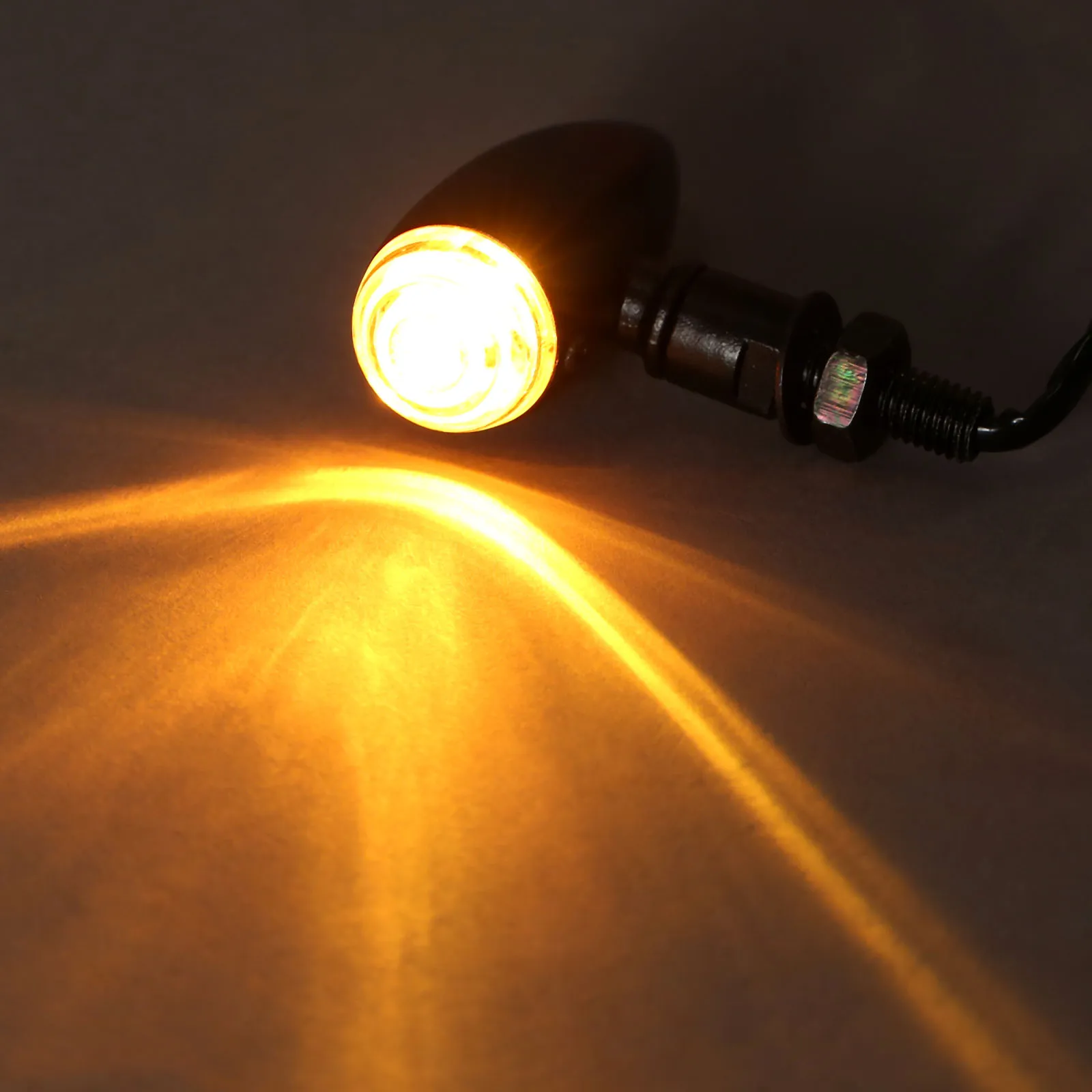 Мотоцикл Пуля поворотники свет металл черный Янтарный лампа индикатор Лампа для