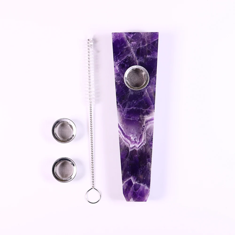 1 шт. натуральная кварцевая труба курительная трубка мечта аметист плоская