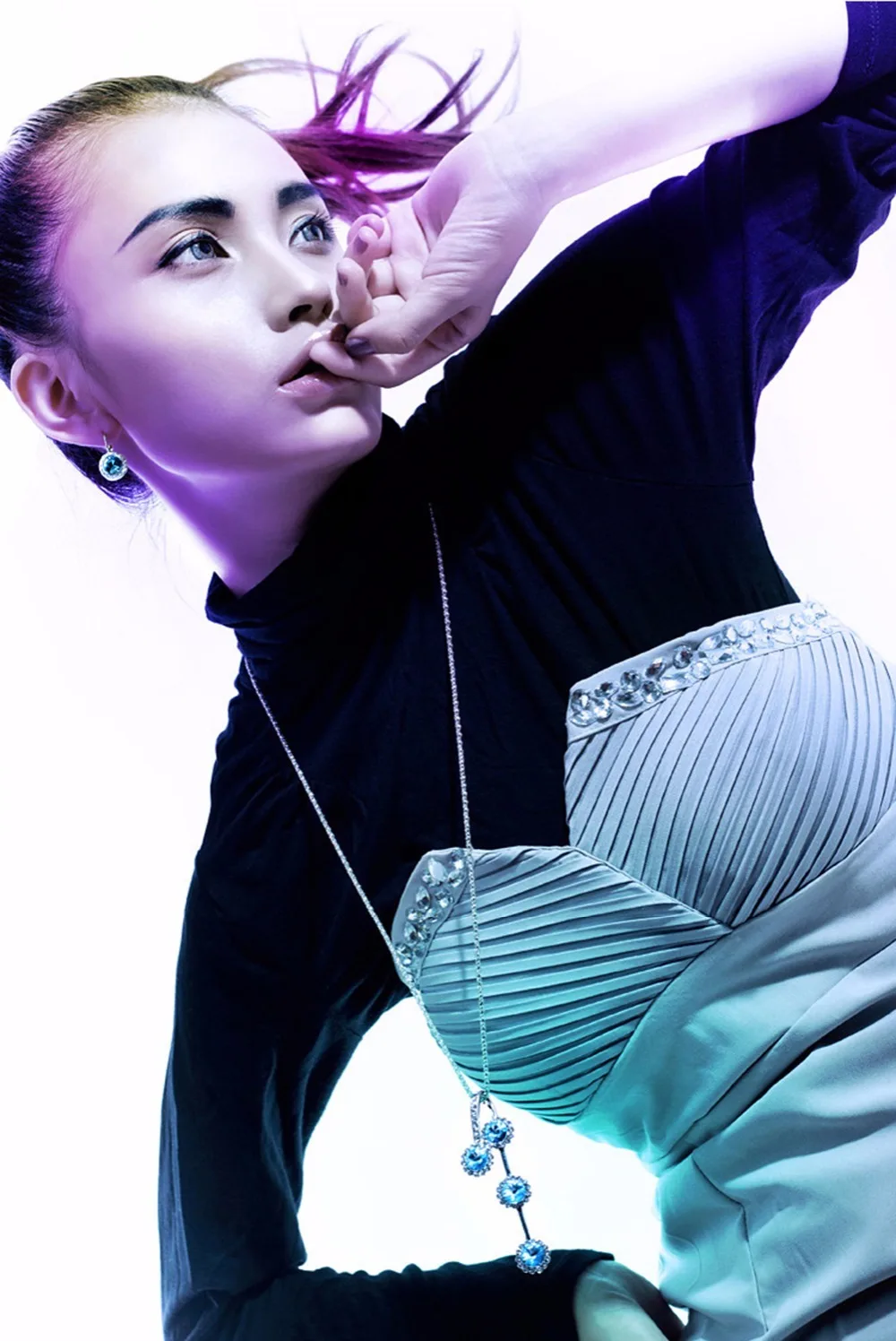Веер, стразы, кулон, длинное ожерелье для женщин,, модное цветочное богемное массивное ожерелье, набор женских роскошных ювелирных изделий