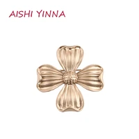 aishi yinna fashion jewelry vintage four leaf plant grass pearl matte womens anti glare silk scarf buckle brooch brooch