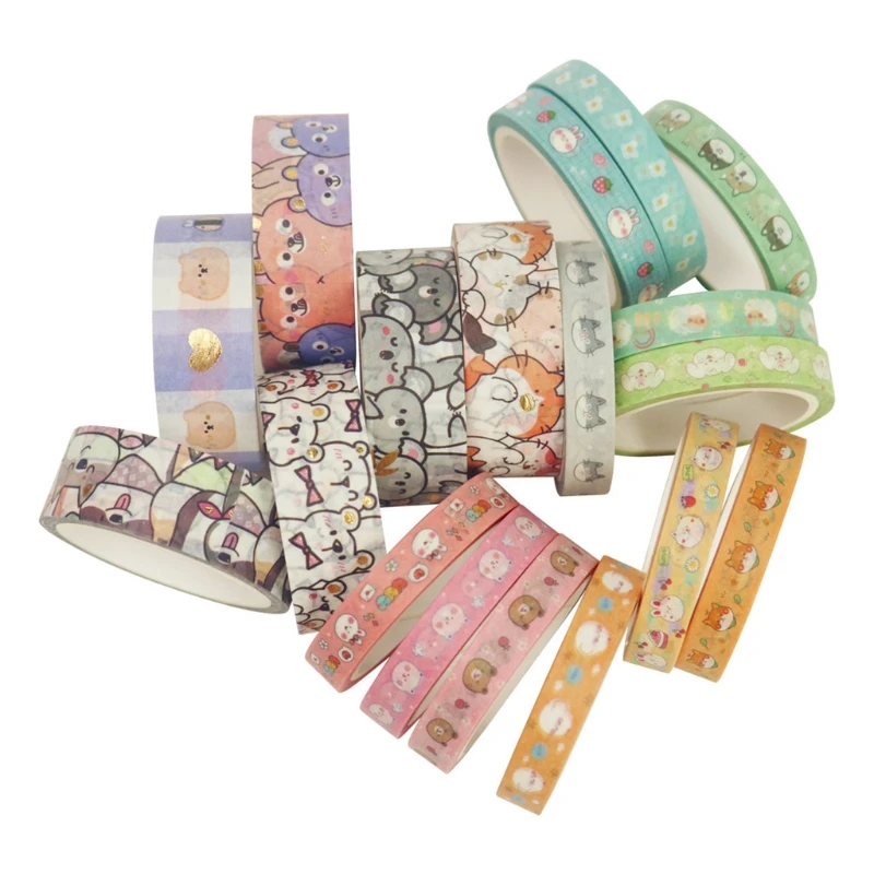 

2022 New 18Pcs Cartoon Animal Stickers Roll Cute Adhesive Stickers Ideal for Photo Films Frame Scrapbook Decoration DIY Crafts
