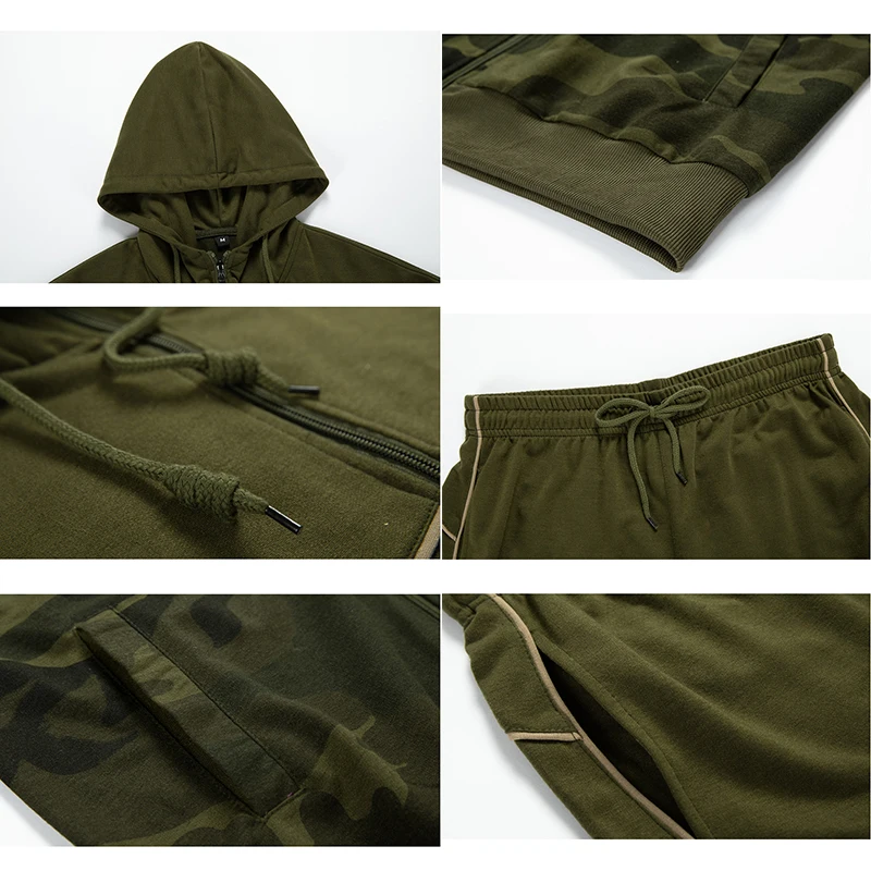 Костюм спортивный мужской из куртки с капюшоном и брюк на осень|Мужские