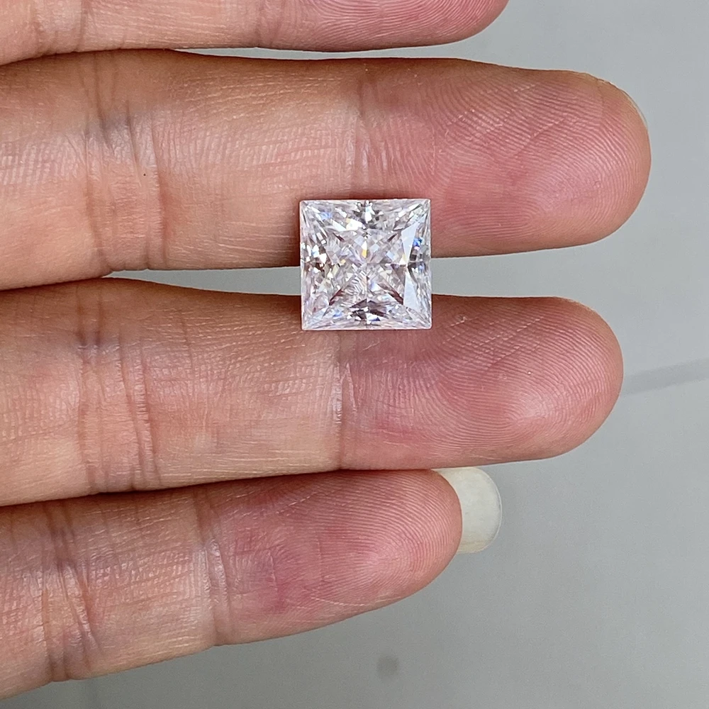 Pietra Moissanite di forma quadrata con taglio quadrato a forma di diamante GH VVS1 6x6mm