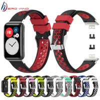 double color silicone band for huawei watch fit strap watchband accessories bracelet correa for huawei fit smart watch strap