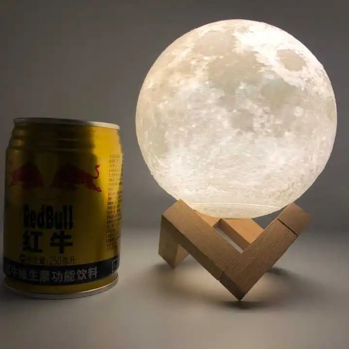 12cm 3D печать лампы в виде Луны красочные изменения светодиодный сенсорный экран с USB светодиодный ночник домашний декор креативный подарок - Emitting Color: 12cm
