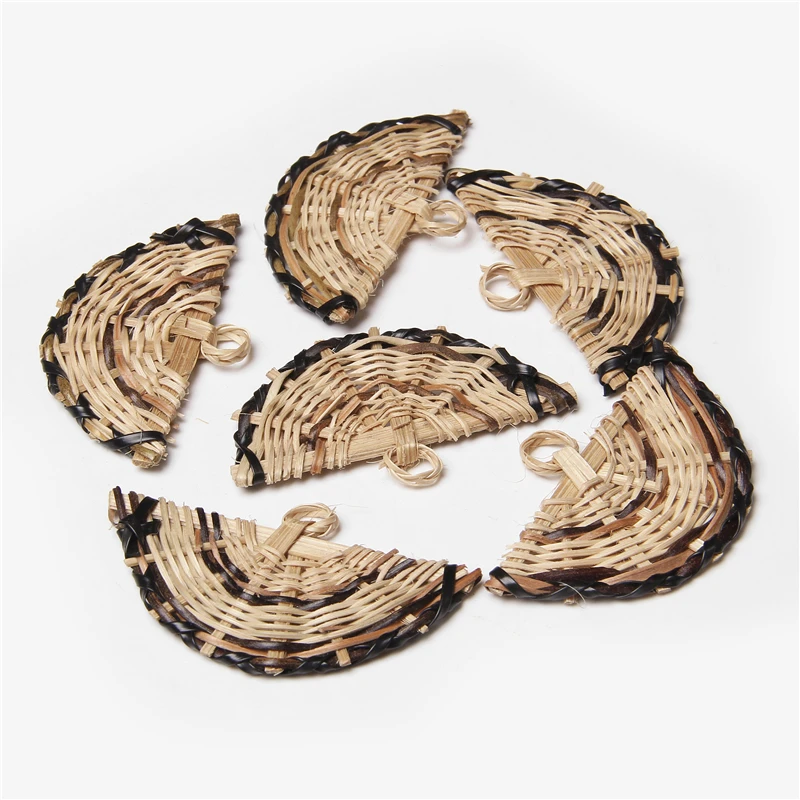 

20pcs New Design hot-sales Resin Rattan fan-shaped Pendant Earrings For Women Earrings Accessories Diy Handmade Jewelry