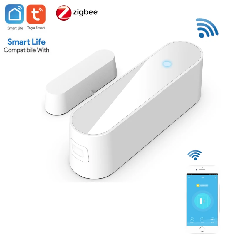 

Tuya ZigBee Smart WiFi Door Sensor Door Open/Closed Detectors Smartlife APP Notification Alert Security Alarm Mini Window Sensor