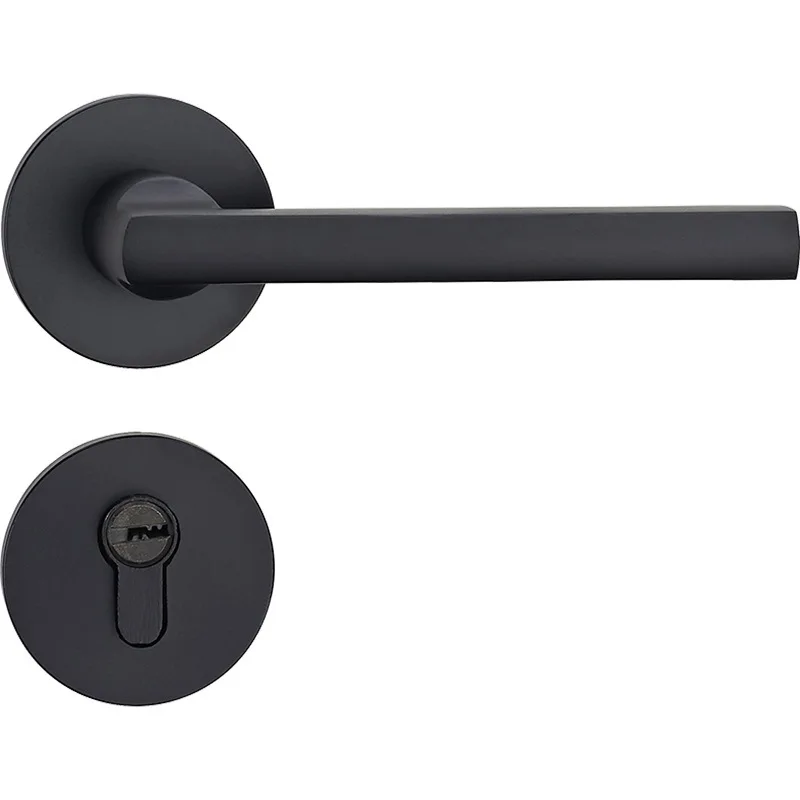 

Engineering door lock indoor bedroom door lock American style black toilet solid wood door handle household silent door lock