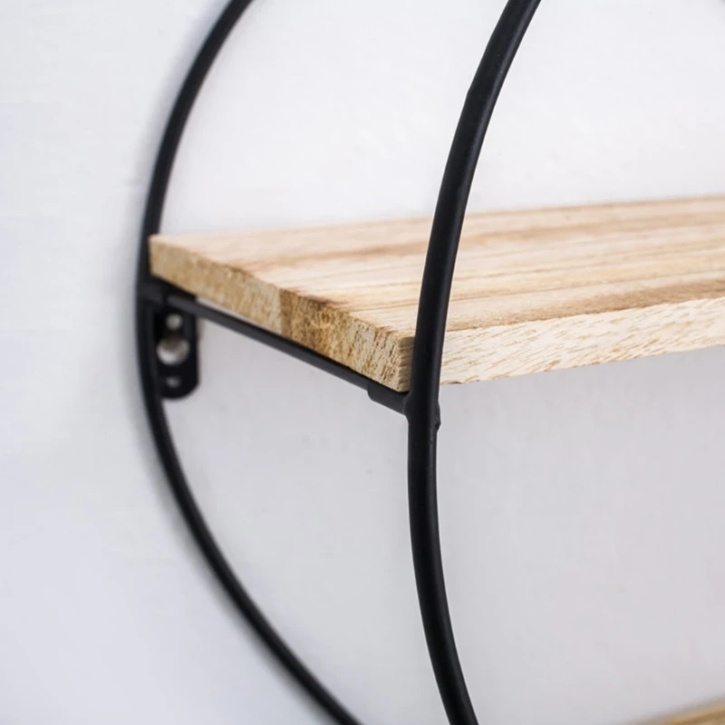 

2 Layer Floating Shelf Black Heart Shelves Wall Metal Wooded Rack For Toilet M17E