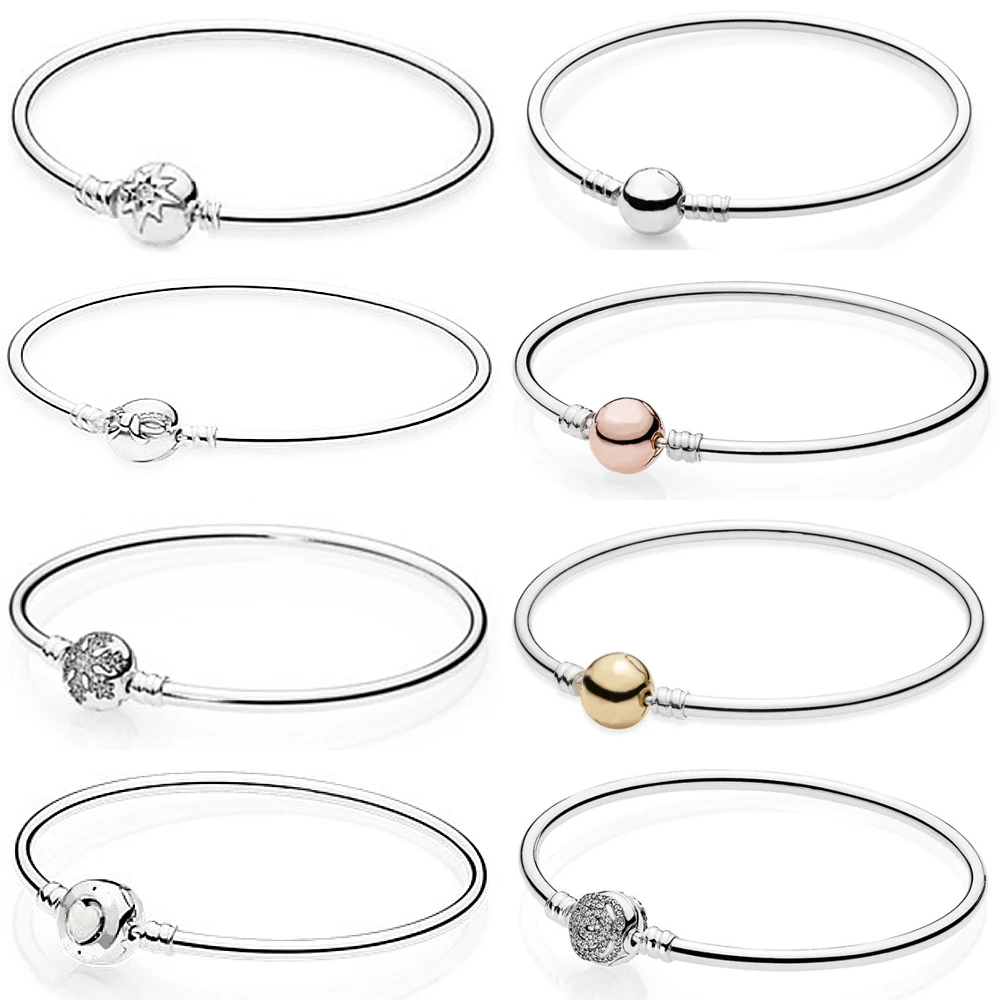 

NEW 925 Sterling Silver classic bracelet Rose gold Clear CZ Charm Bead fit DIY snow Bracelets Jewelry factory wholesale