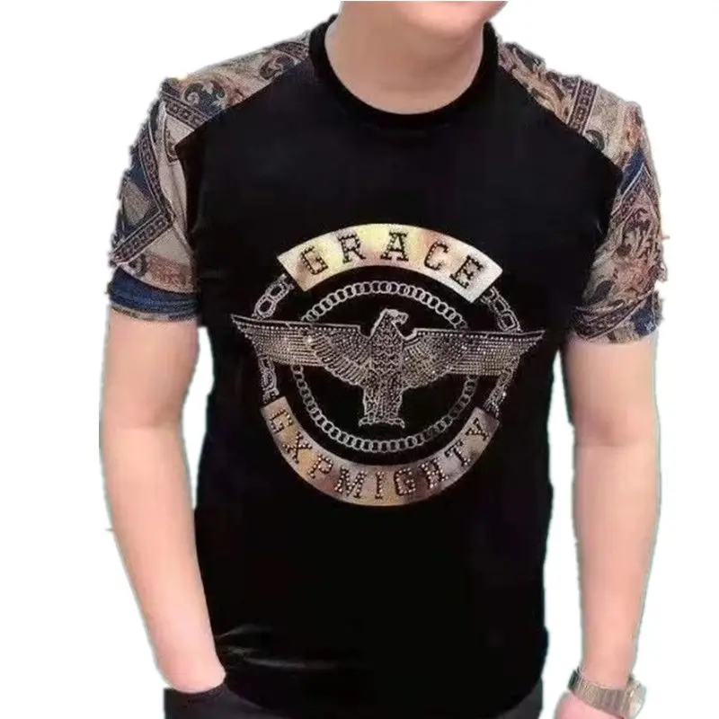 

2021 spring men's new fashion eagle printed short sleeve t-shirt