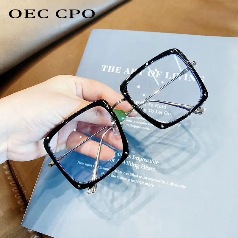 OEC CPO Модные женские квадратные оправы для очков трендовые прозрачные мужские