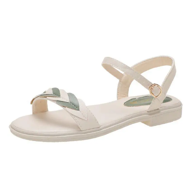 

Fashion Womens Shoes 2021 Flat Sandals All-Match Clear Heels Suit Female Beige Soft Luxury New Without Low Summer Black Comfort