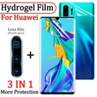 Гидрогелевая пленка 3 в 1 с полным покрытием для Huawei P30 Pro P40 P20 Lite, Защита экрана для Huawei Mate 40 30 20 P Smart 2019, мягкая пленка