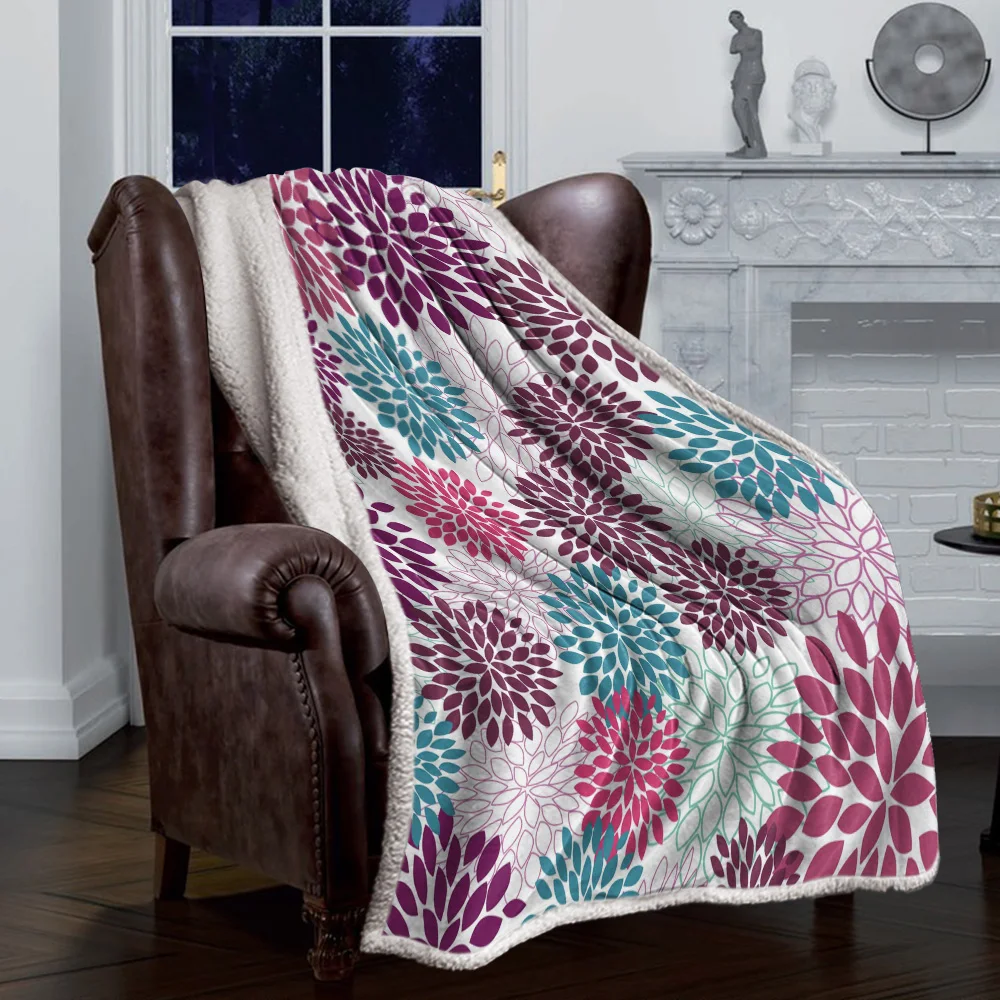 Цветочная плитка цветение Гвоздика одеяло Цветочный флис для детей Девочка