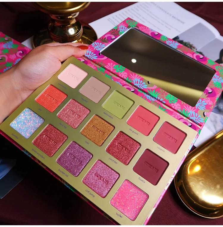 Тени для век палитра 15 цветов макияжа 3D стерео мерцающие матовые тона земли тупые