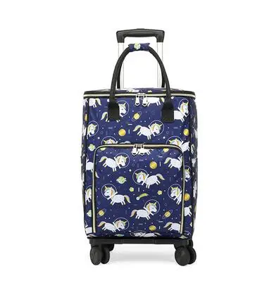 Women Trolley shopping bag Travel trolley grocery cart carry on hand luggage travel wheeled backpack bag short trip luggage bag