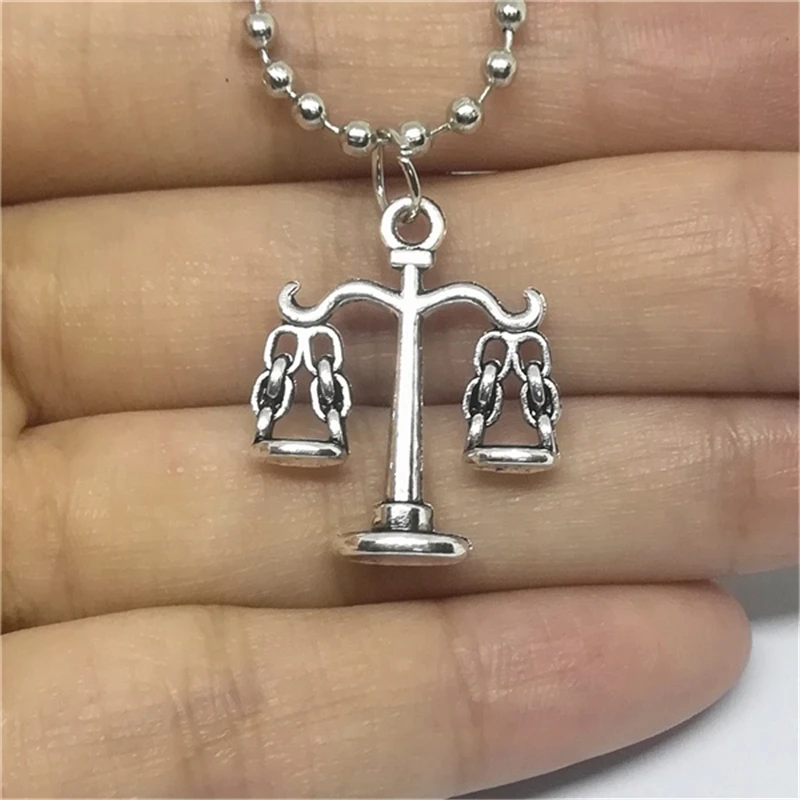 Ожерелье в виде весы длинное ожерелье серебряного цвета для мужчин женщин