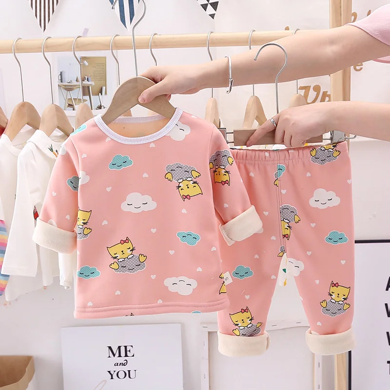 Новинка детские пижамы Осеннее Мягкое хлопковое термобелье Детская Пижама с