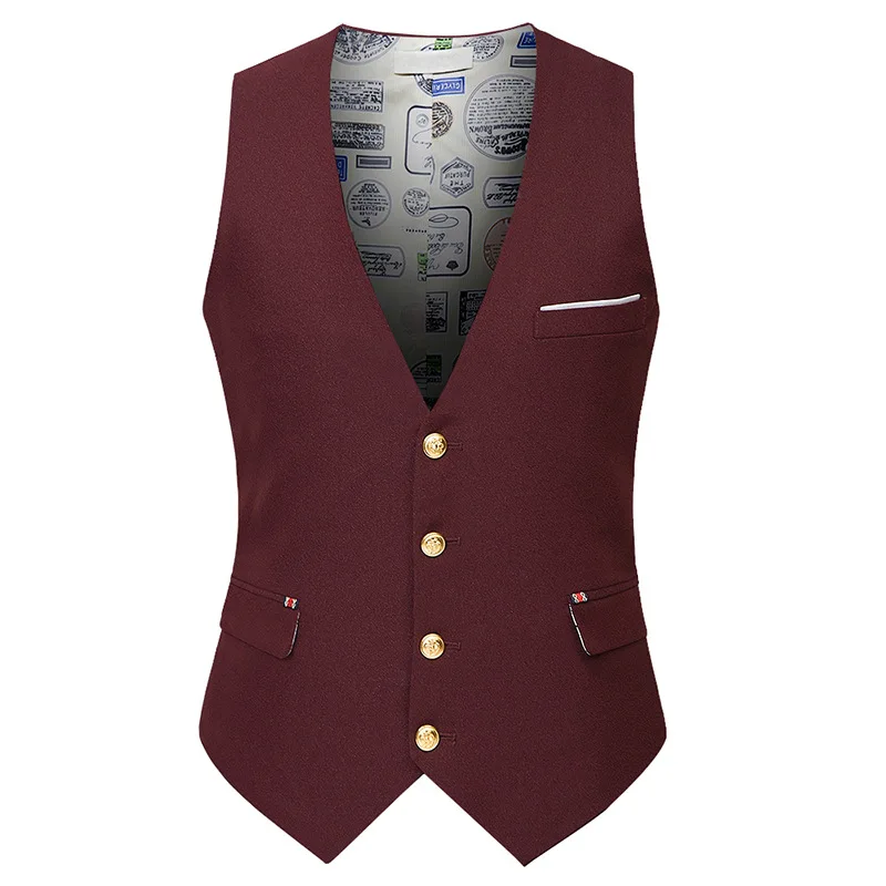 Мужской жилет FOLOBE черный/темно синий/винно красный без рукавов|suit vest|red vestbusiness vest |