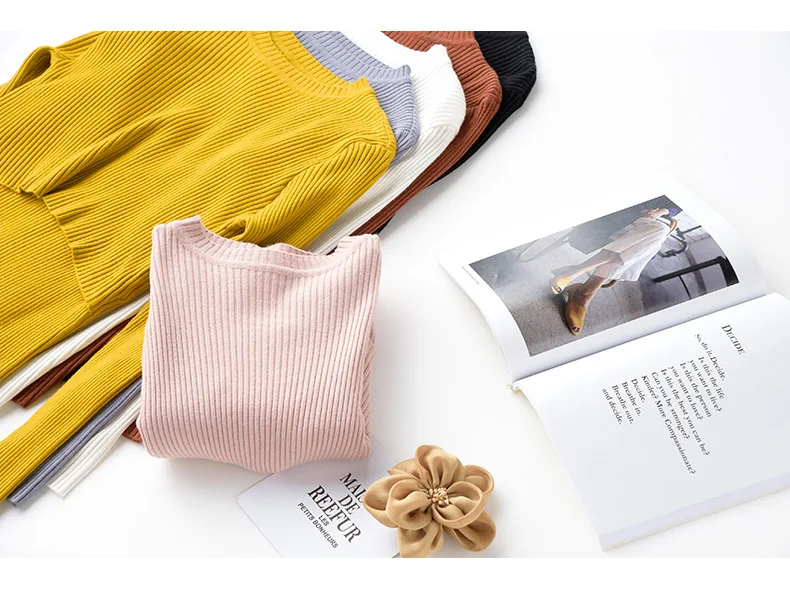 Осенне-зимняя новая одежда для беременных тянущийся свитер с воротником-стойкой