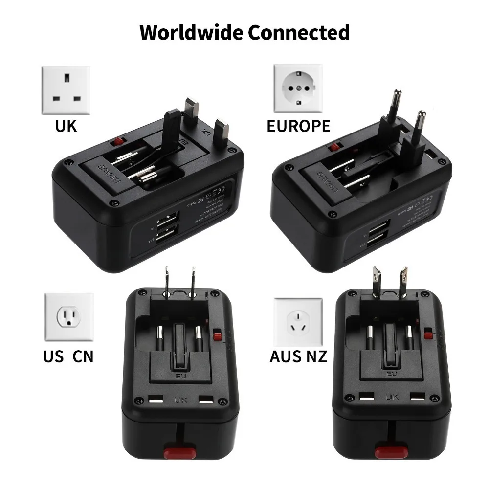 Vogek настенное USB зарядное устройство адаптер US/AU/UK/EU штекер Smart-Timing гнездо зарядки конвертер с двойным USB зарядным устройством 2.1A светодиодный индикатор
