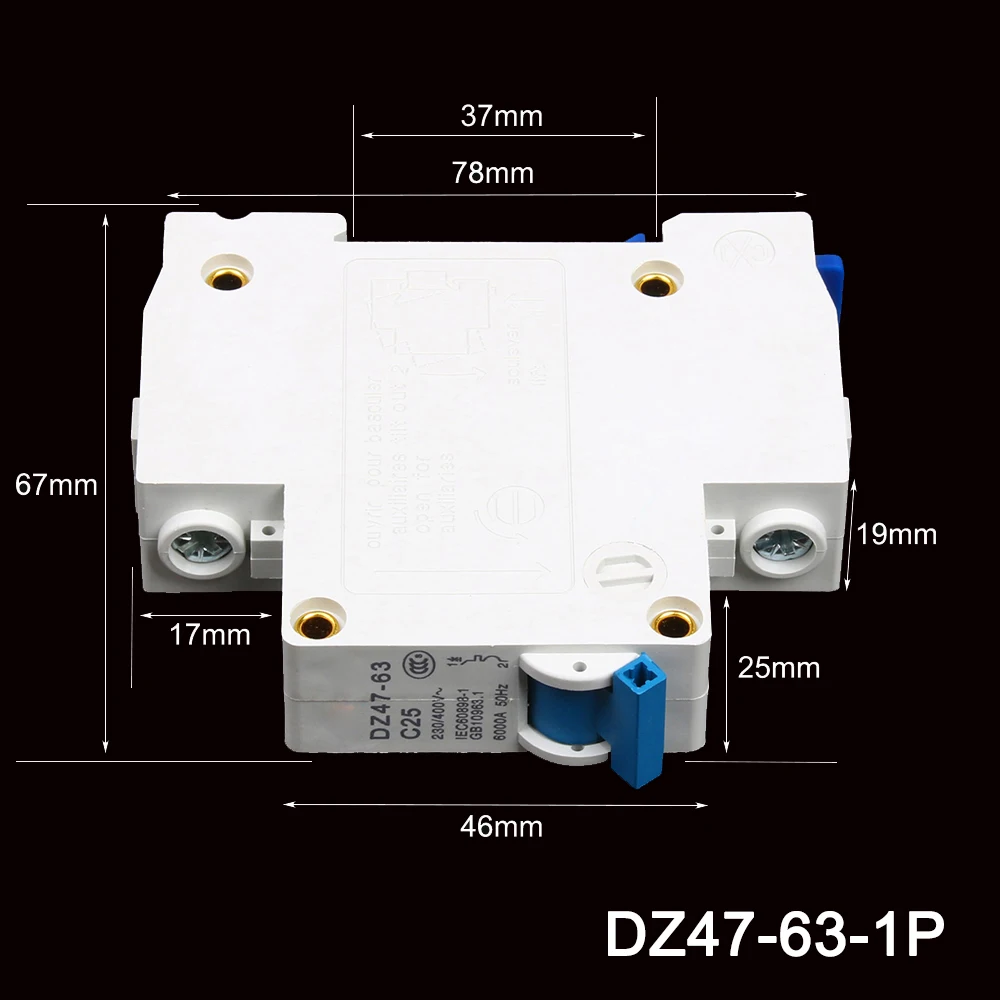 Мини автоматический выключатель с открытым воздухом 1P 2P 3P 4P фотосессия 3A 6A 10A 25A 32A