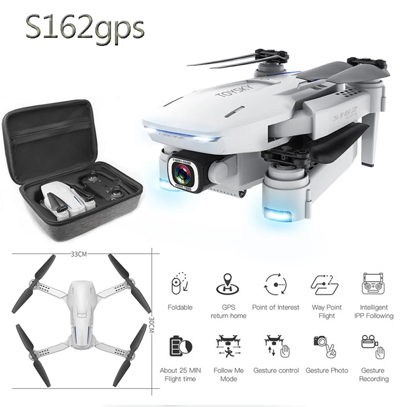 

2020 NEW S162 Drone gps 4K HD 1080P 5G wifi fpv quadcopter flight 20 minutes Rc distance 500m dron smart return drones pro Toys