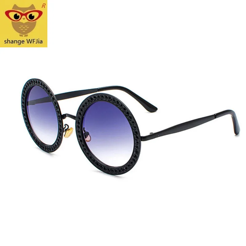 Винтажные женские солнцезащитные очки gafas, роскошные брендовые инкрустированные кирпичные солнцезащитные очки oculos de sol mujer, большие круглые солнцезащитные очки
