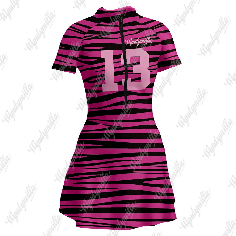 Женский комбинезон из лайкры с коротким рукавом |