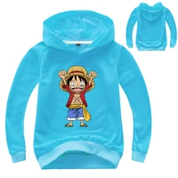 one piece cartoon hoodies2021 spring and autumn fashion parent child cartoon printing long sleeved top casual boys sweatshirts