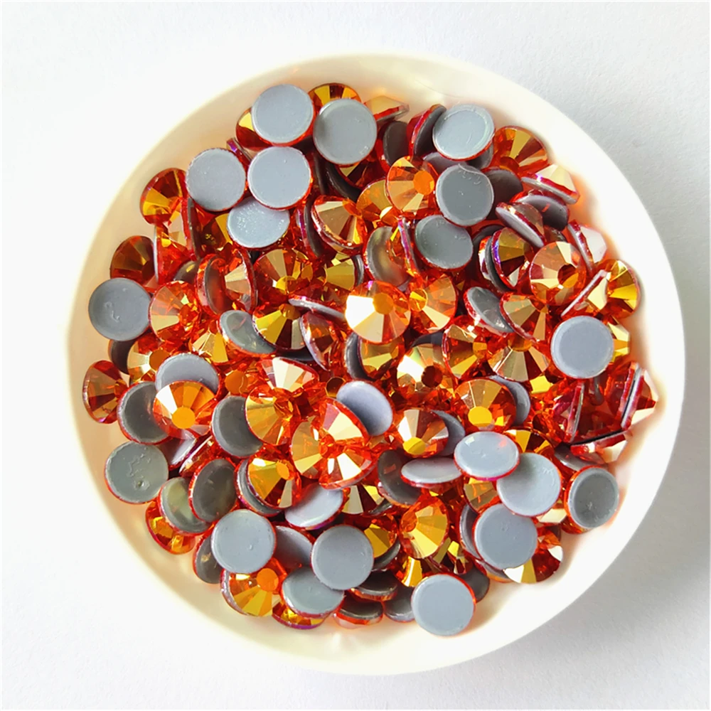 Высококачественные золотые стразы цвета шампанского с горячей фиксацией