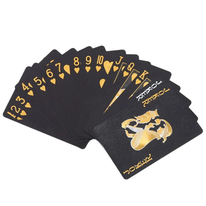 Водонепроницаемые игральные карты пластиковые покерные Роскошные крутые черные