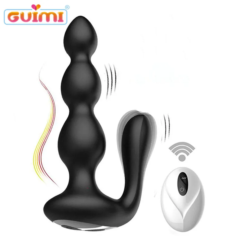 Анальный вибратор GUIMI с дистанционным управлением массажер простаты анальные