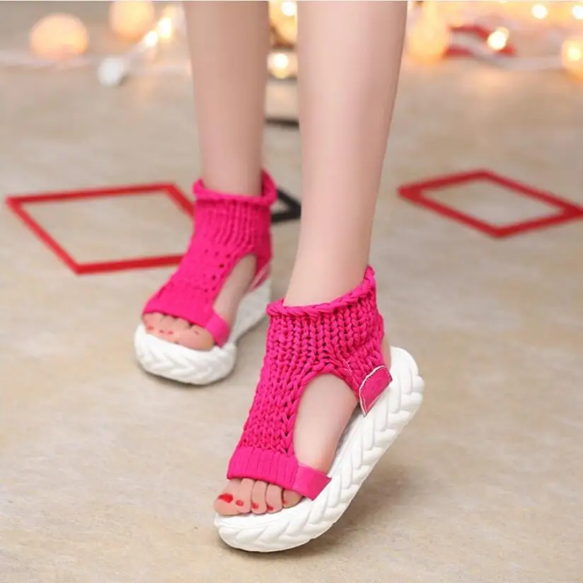 Женские босоножки на толстом каблуке сандалии ручной работы платформе