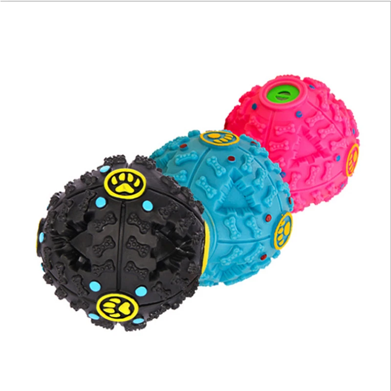 Яркая пищевая головоломка с утечкой звука для собаки скрипучий шарик игрушки 3