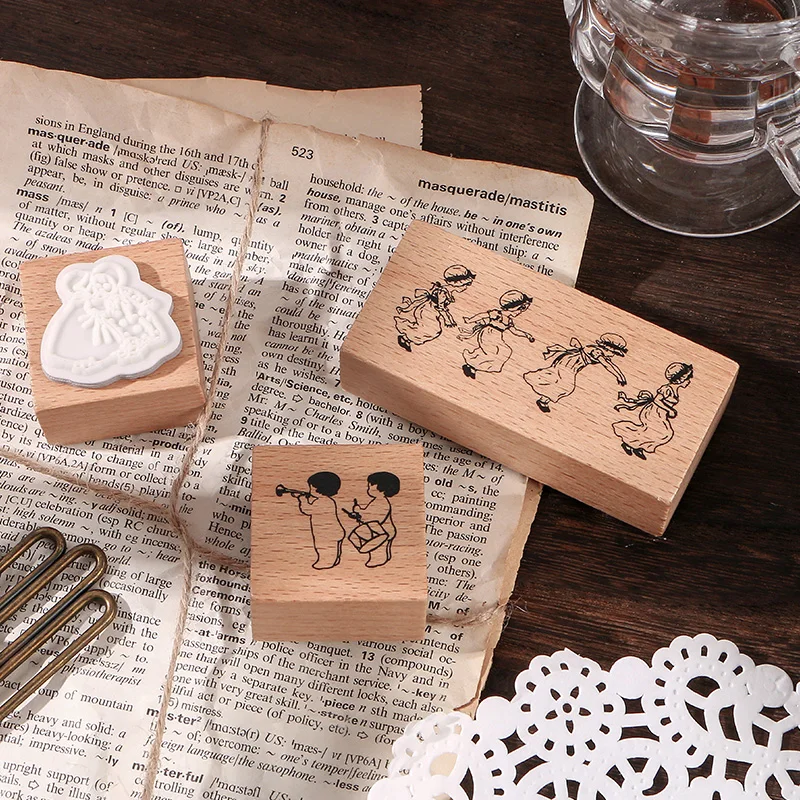 Декоративный штамп для скрапбукинга девочек детей деревянные и резиновые штампы