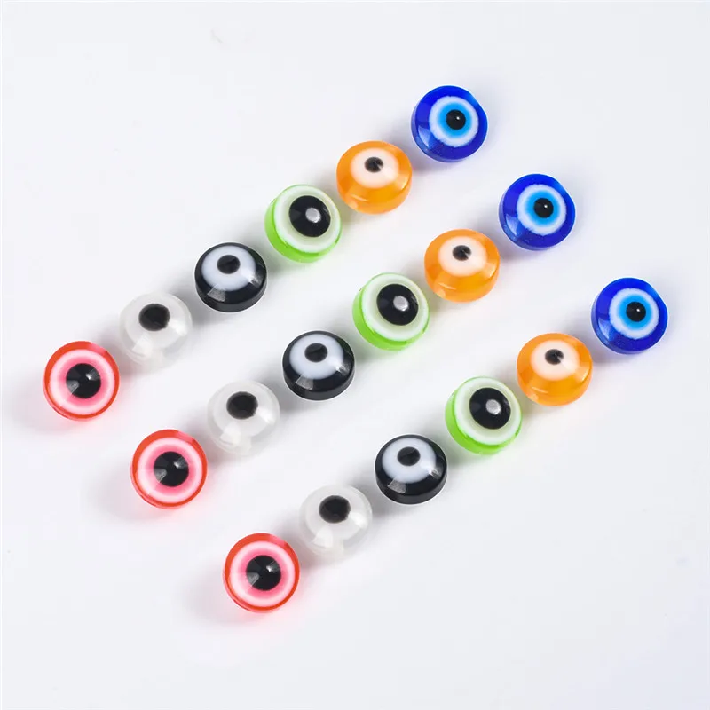 

50 Pcs/Lot 8mm Colorful Resin Round Eye Loose Beads for Necklace Bracelet Anklets DIY Spacer Jewelry Making Findings&Components