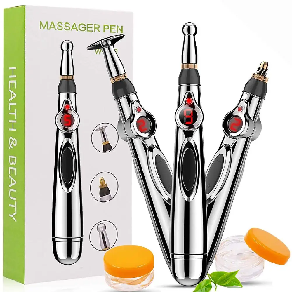 

2020 Electronic Acupuncture Pen Meridians Therapy Heal Laser Body Back Massage gun Pen Meridian Energy Pen Relief Pain Tools