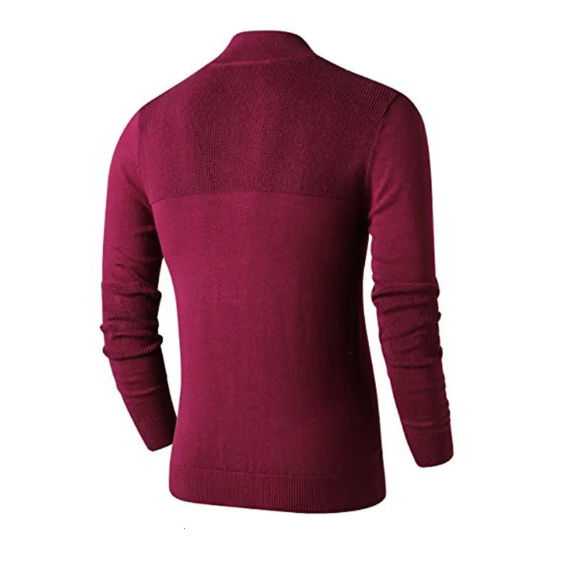 

100% Cotton Pollovers Sweater Men Casual Sweater Pull Homme Knitted Pullovers Zipper turtleneck Long Sleeve Knitwear 3XL J792