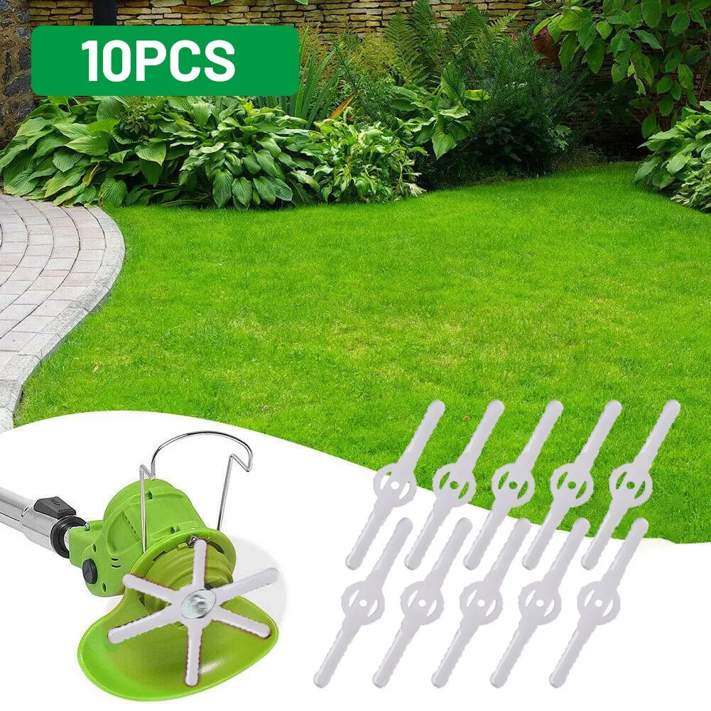

10 сменных пластиковых лезвий 139 мм для садовых газонокосилок, электрический триммер для травы, длинные лезвия