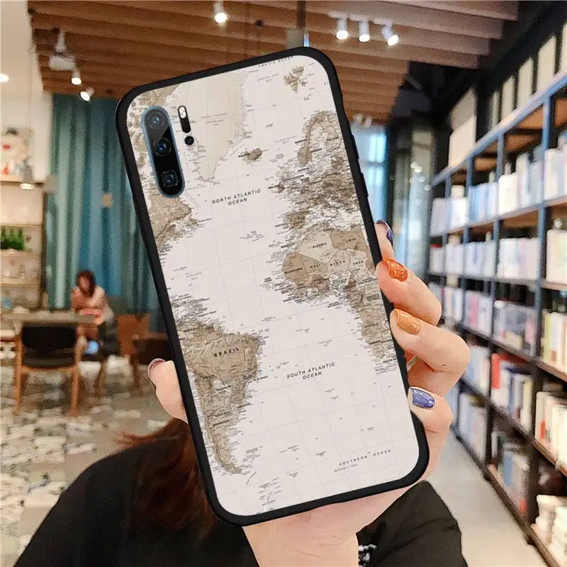 

Popular Planes Map Designs Phone Case For Huawei honor Mate P 9 10 20 30 40 Pro 10i 7 8 a x Lite nova 5t Soft Silicone Shell