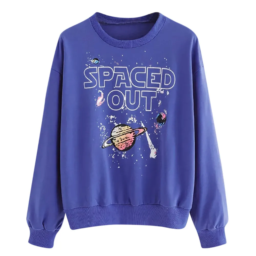 Женский Повседневный пуловер с длинным рукавом и принтом блузка рубашка