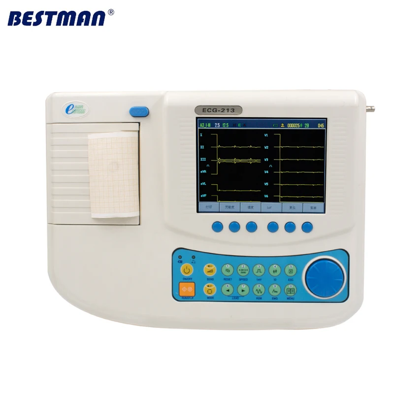 

BESTMAN ECG-213 Medical Diagnostic Equipment ECG With Touch Screen machine with auto intorpretation