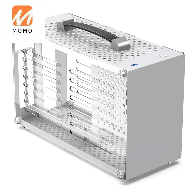 

Case Mini Portable Computer Small Chassis Personality Mini Full-Side Transparent Desktop Desktop Host Empty Shell White