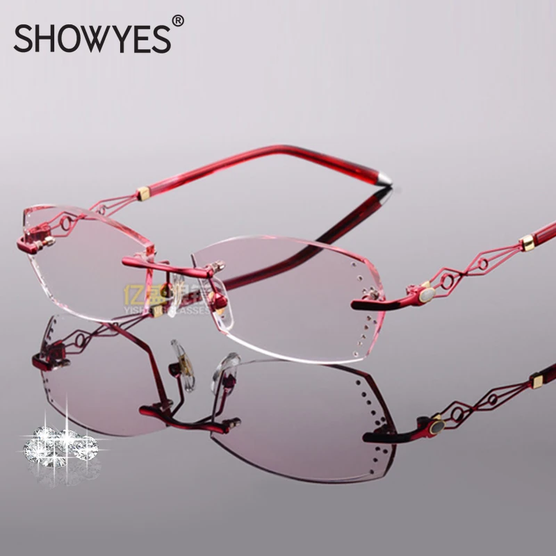 Очки женские ажурные без оправы с прозрачными линзами 2018|frameless eyeglasses women|astigmatism