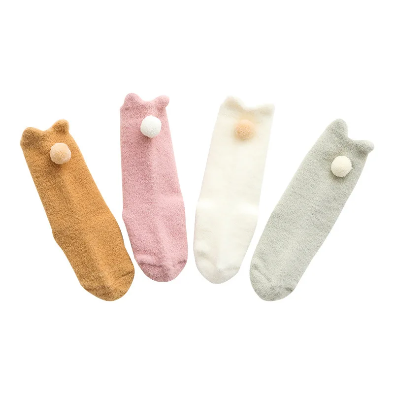 Нескользящие Детские носки осенне зимние из кораллового флиса теплые напольные