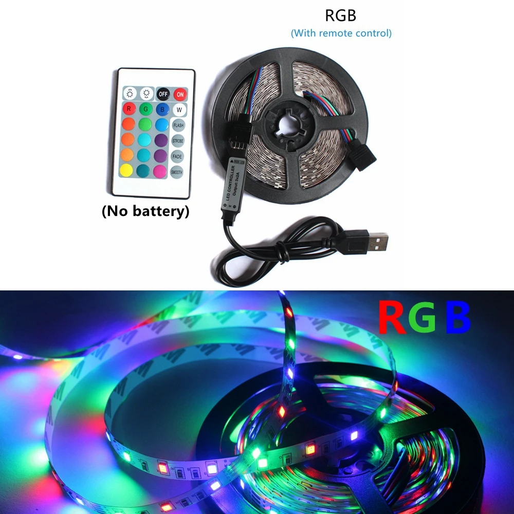 Сменная Светодиодная лента SMD2835 RGB USB 50 см 1 м 2 3 4 5 | Лампы и освещение