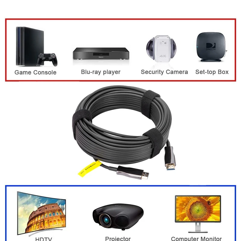 Активный оптический кабель 2 0 дюйма совместимый с HDMI поддержка 4K 60 Гц HDR 18 Гбит/с